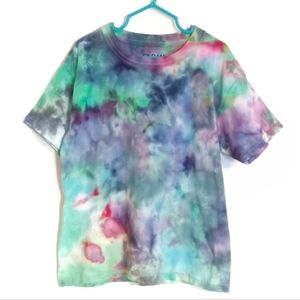 Girls Boys tie dye t shirt blue green purple red size XS new handmade unisex